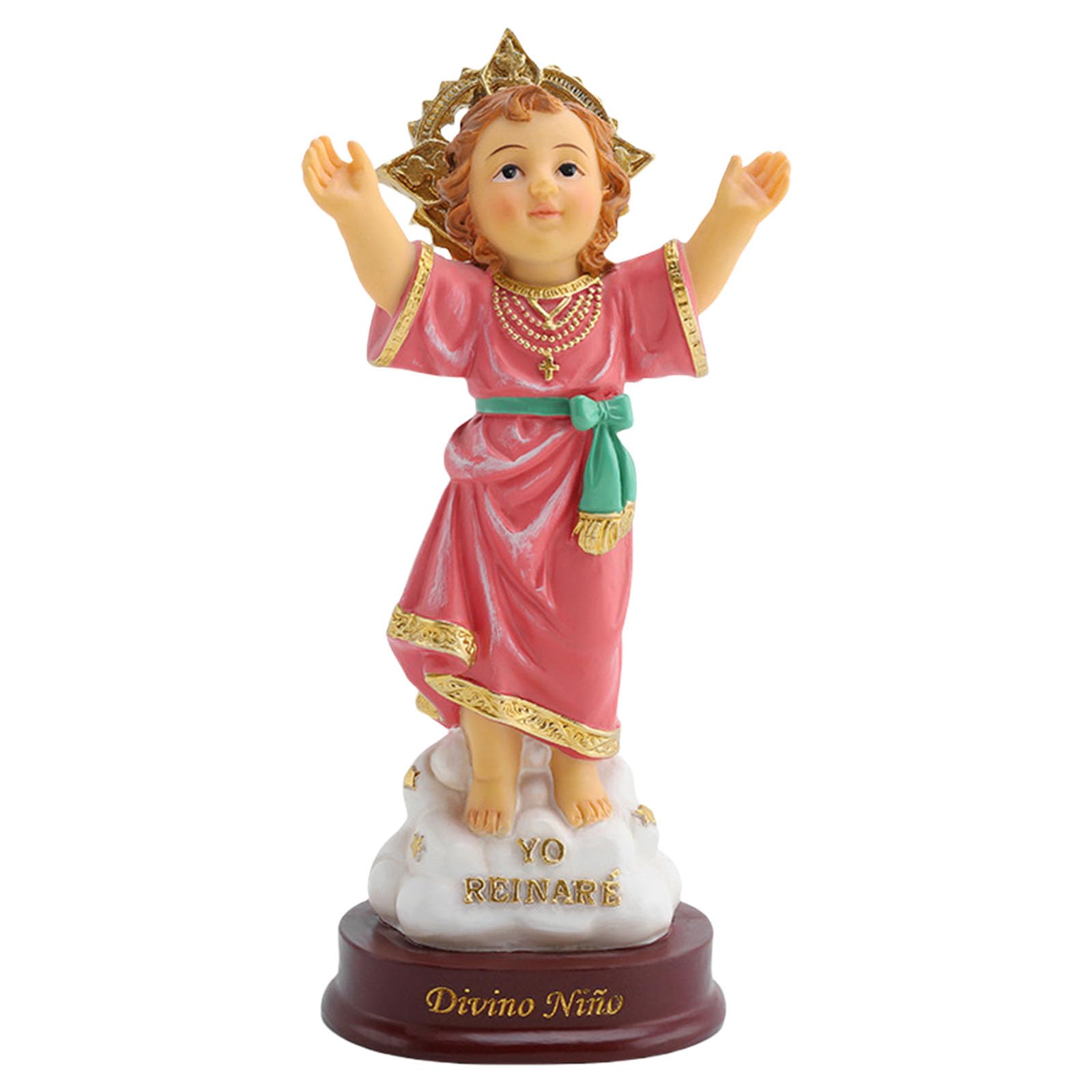 Shunzhong Inspirational Resins Holy Child Statue Divine Nino Figurine with Open Arm for Religious Collectors and Art Enthusiasts Resins Religious Craft