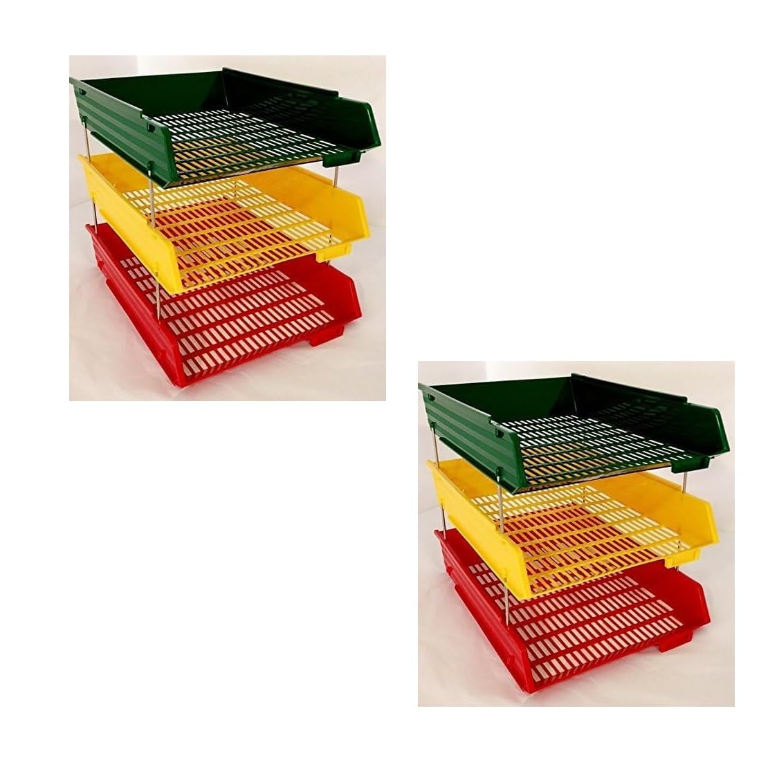 Evrite Traffic Light Bundle A4 Lettertray With Risers Traffic Light Colours Bundle Yellow/Green/Red Letter Tray - Pack Of 6 Trays + 4 Riser Sets