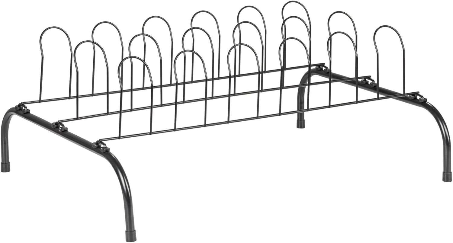 Household Essentials 9Pair Metal Wire Shoe Rack, Black