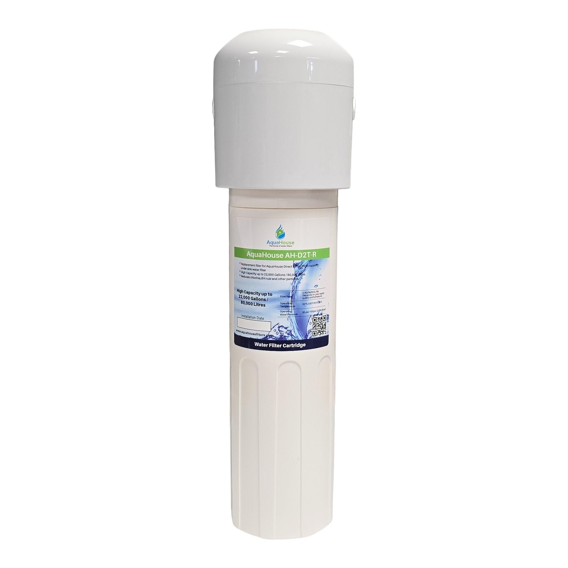 AquaHouse Direct To Tap Unterspülen-Wasserfilter, Trinkwasserfilter, passt direkt auf Küchenarmatur mit ultrahoher Kapazität von 80.000 Litern