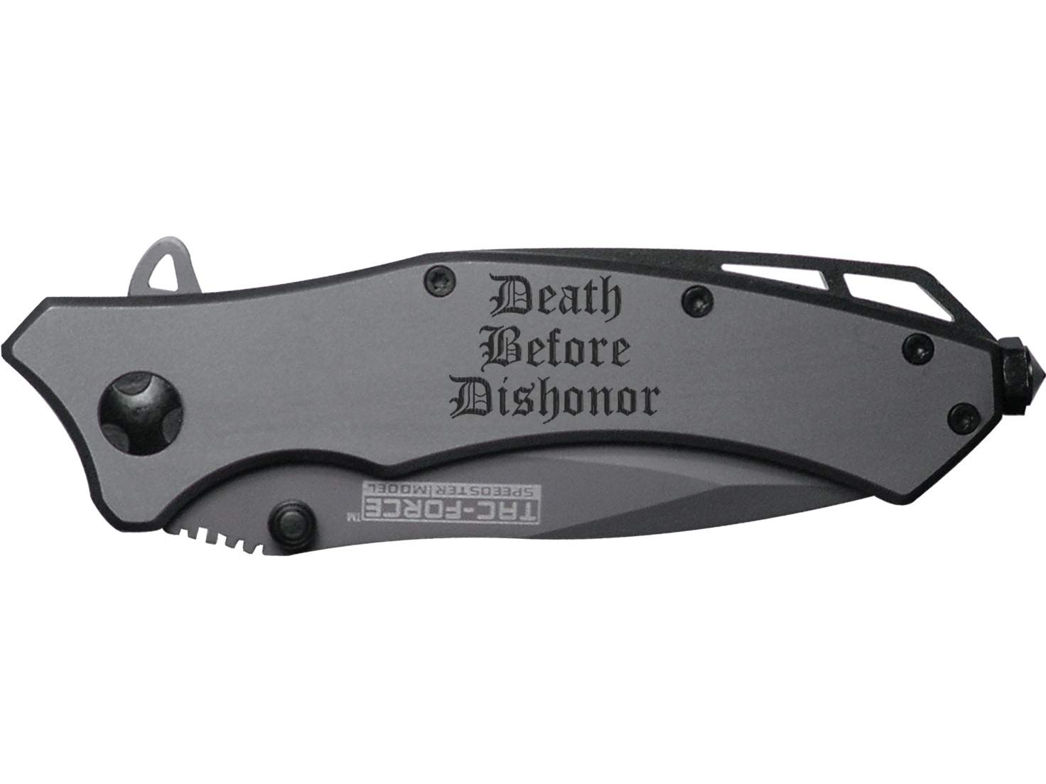 NDZ Performance Death Dishonor Engraved TAC-Force TF-820GY Speedster Model Folding Pocket Knife