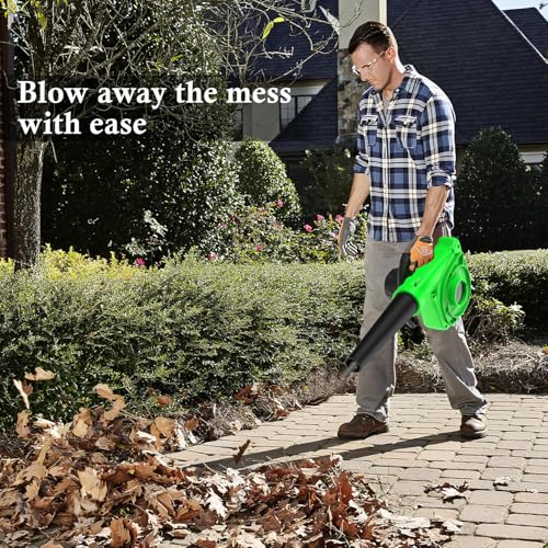 Image of Pivalo 700W Electric Leaf Blower Garden Dust Cleaner 16000 RPM Suction 510 GMS Airfoil Dirt Extraction 210km /h Airflow with Unbreakable Body & Glossy Finish for Snow (Green /Black, 1Pc)