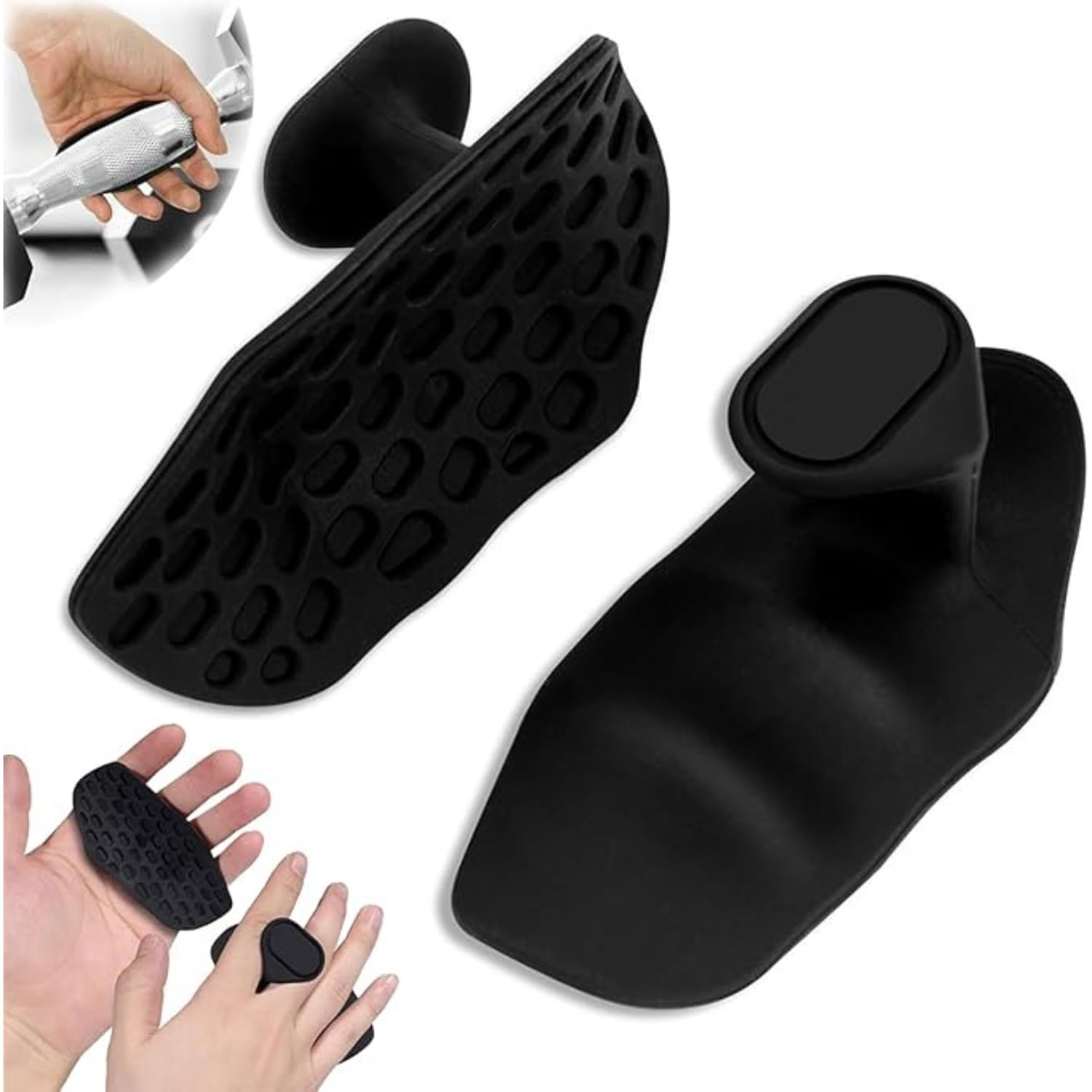 DNESHY 1Pair Weight Lifting Grip, Workout Gyms Gloves, Ergonomic Anti-Slip Rubber Palm Protector for Deadlifts, Pull-Ups, Strength Training, Dumbbells & Gymnastics Workout Straps & Hook for Men,Women-picture-11
