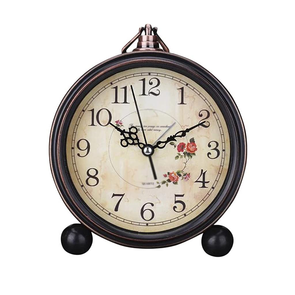 Reloj de escritorio silencioso continuo con diseño vintage clásico para mesas y repisas