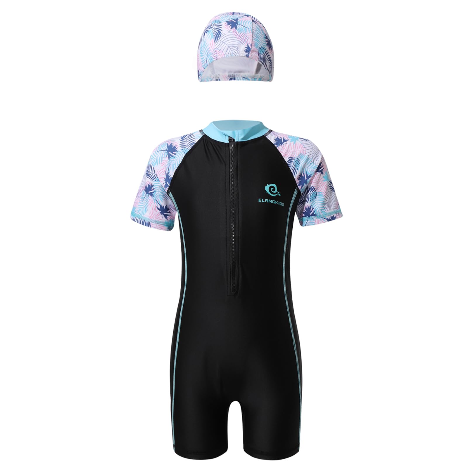 Maillot De Bain,Maillot De Bain Une Pièce Pour Femmes, Manches Courtes, Short Grande Taille