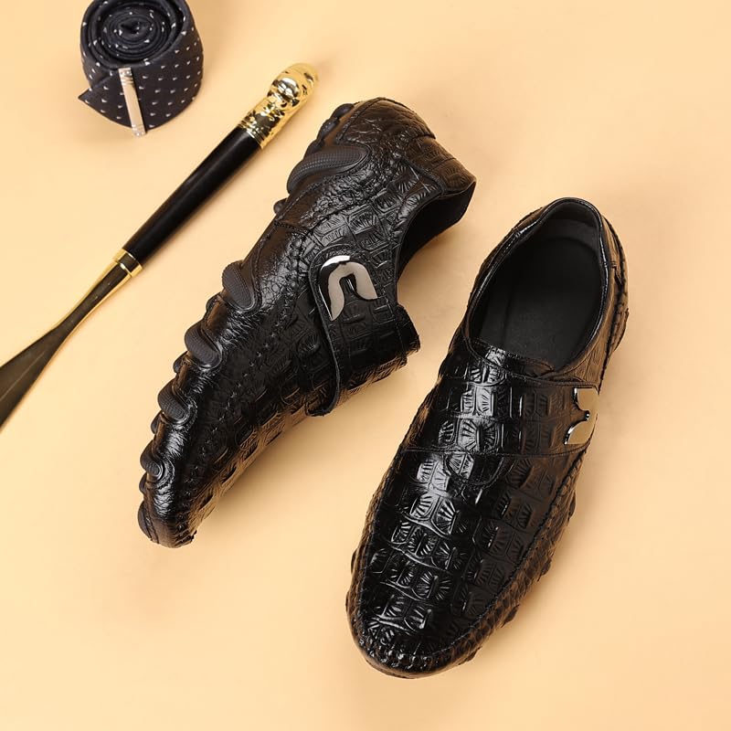 Rui Landed Casual Loafer Shoes for Men Boat Moccasins Breathable Crocodile Slip On Style Premium Genuine Leather Round Toe Low Top3
