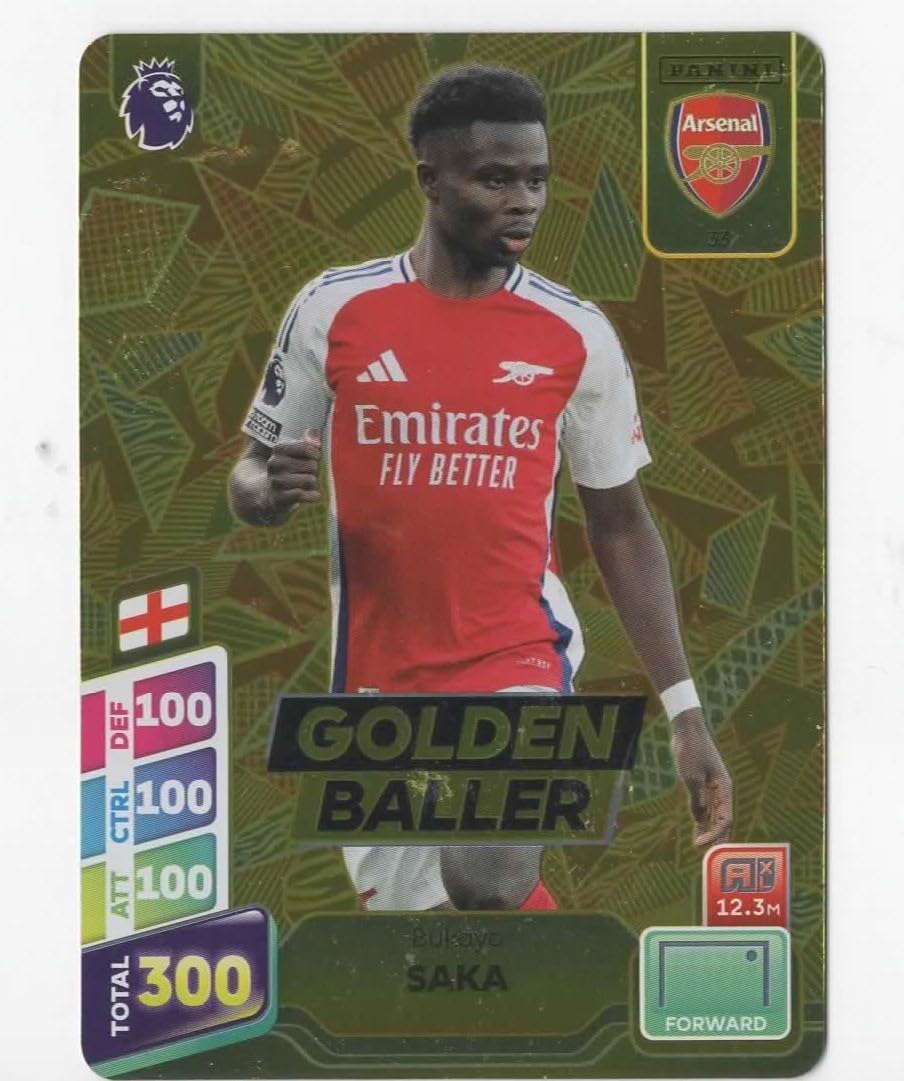 Panini Premier League Plus 2024 2025 Bukayo Saka Golden Baller Trading Card