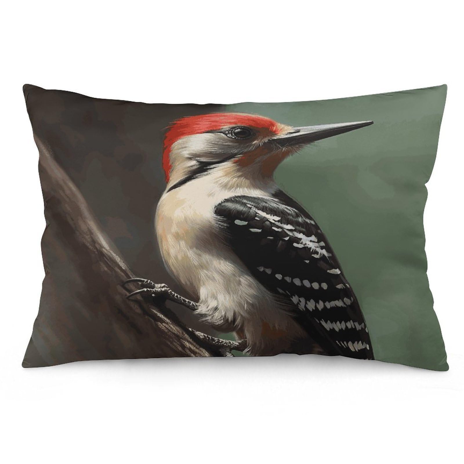 Woodpecker Throw Pillow Covers with Silent Zipper Polyester Pillow Protectors Removable Pillow Cases Soft Pillowcase Cozy Pillow Sham Cushion Cover for Sofa Car Bed 12 "x20