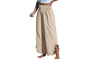 Linen Wide Leg Boho Beach Pants