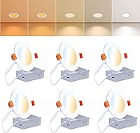 Vista 12 de CycevSun Luces empotrables negras sin lata de 6 pulgadas, iluminación exterior de soffito, regulables y 3000 K, 4000 K, 5000 K, seleccionables, 12