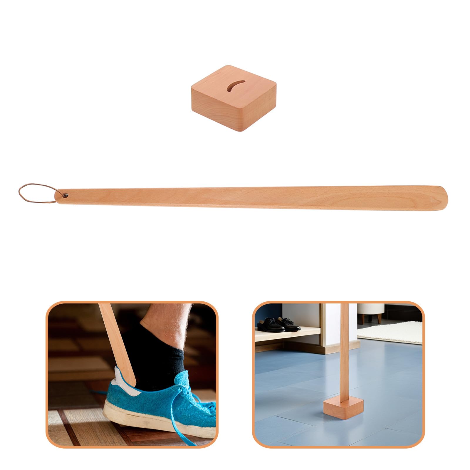 Operitacx Herramienta de Calzador de Madera de 56 Cm con Base Firme, Diseñado para Hombres y Mujeres, Uso en Hogar y Dormitorios, Facilita el Uso de Botas