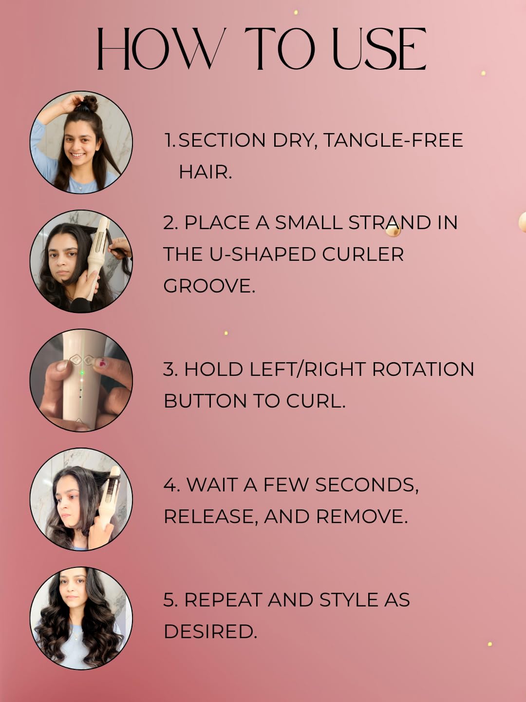 Ktein Automatic Hair Curler | Effortless Hair Styling with Adjustable Temperature and Smooth Rotating Design for Perfect Curls on All Hair Types - Image 7 thumbnail