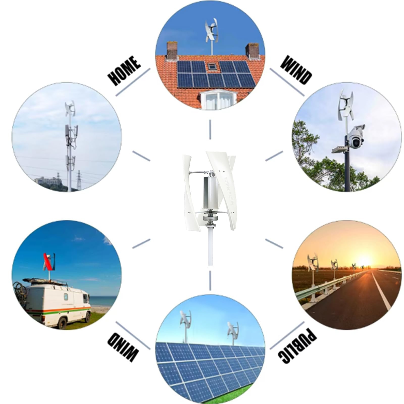 Generatore Eolico Verticale a 3 Lame 3000W a Basso Rumore Mulino a Vento 12V 24V 48V 220V Kit di Energia Eolica per Esterni, Montagna, Illuminazione Stradale con Controller