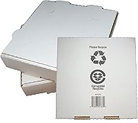 Vista 2 de Paquete de 50 cajas de pizza corrugada, cartón blanco (8 x 8 pulgadas)