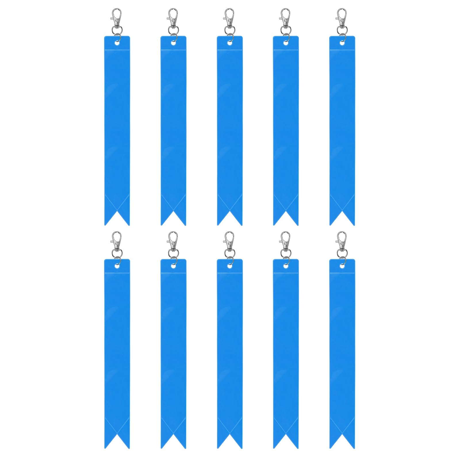 YELARXI Safety Reflector, Reflective Tags Pendant Safety Keychain Gear with Clip 8.7" & Lake Blue & 10Pcs - Fitting For(Keychain/Purses/Backpack/Wheelchairs Cycling/Running/Walking)