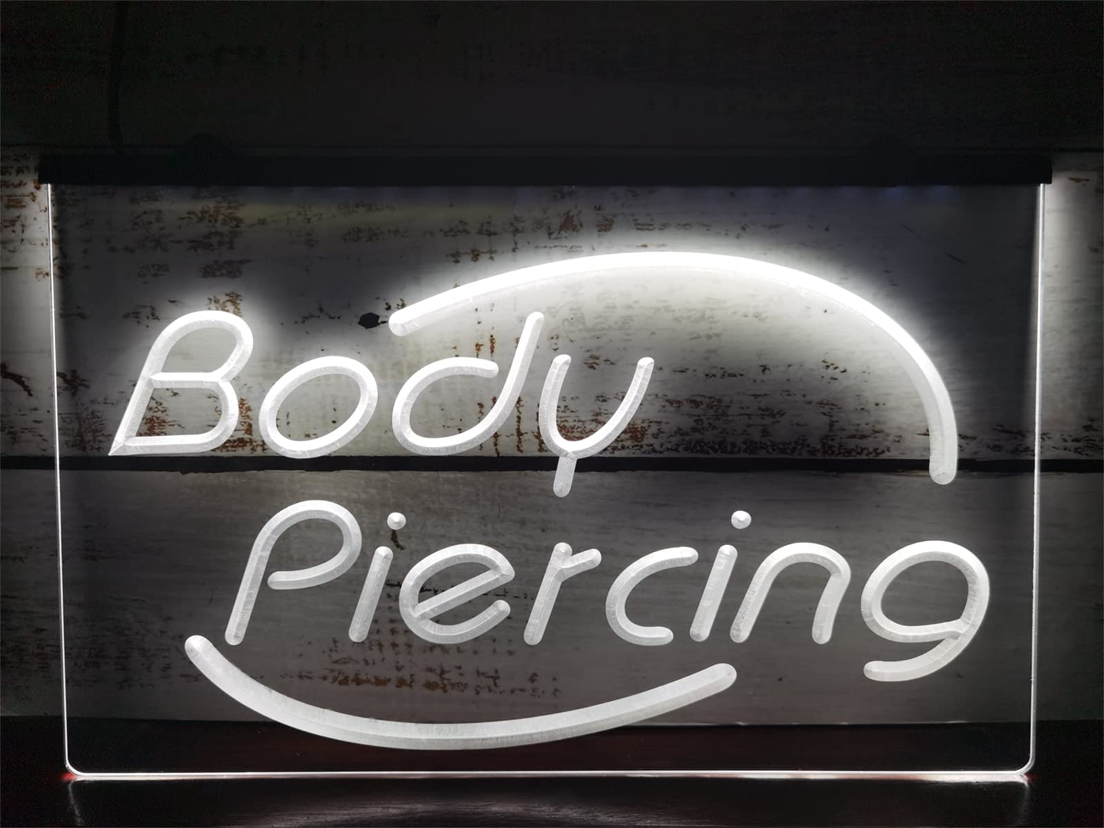 Insegna al Neon a LED con oscuramento RGB Personalizzato, luci al Neon per Negozio di Piercing per Tatuaggi USB per luci notturne per la Decorazione della Parete,Body Piercing,30x20cm