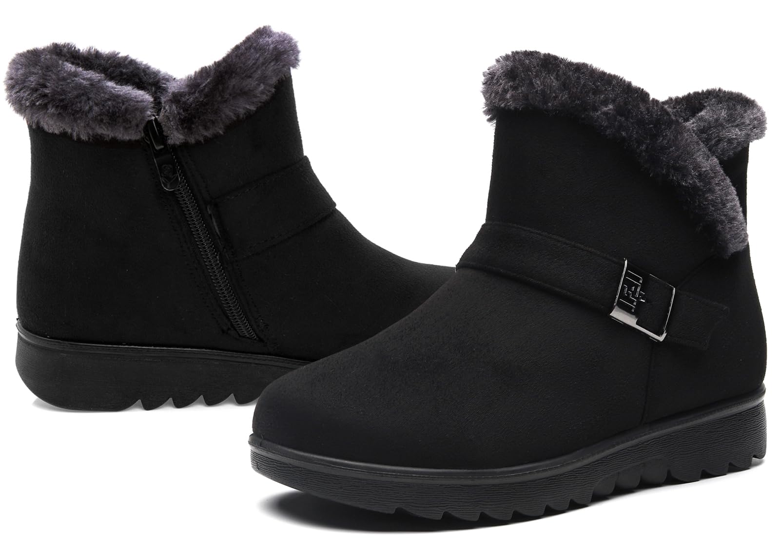 Chaussures Bottes D'Hiver en Cuir Femmes Courte Bottines Mode de Neige avec Doublure Chaud Fourrure 35-41.5