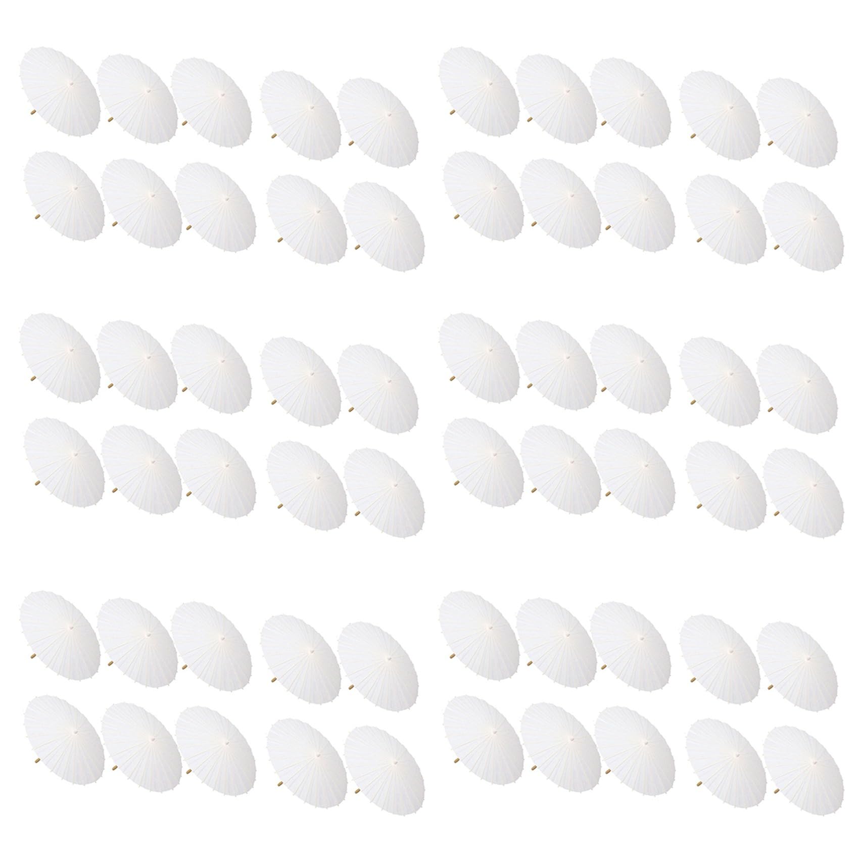 Vjsujehgy 60PCS Paper Parasol Wedding Umbrella Party Favor Bamboo Umbrellas for Bridal Shower Centerpieces Photo Props 23.6Inch