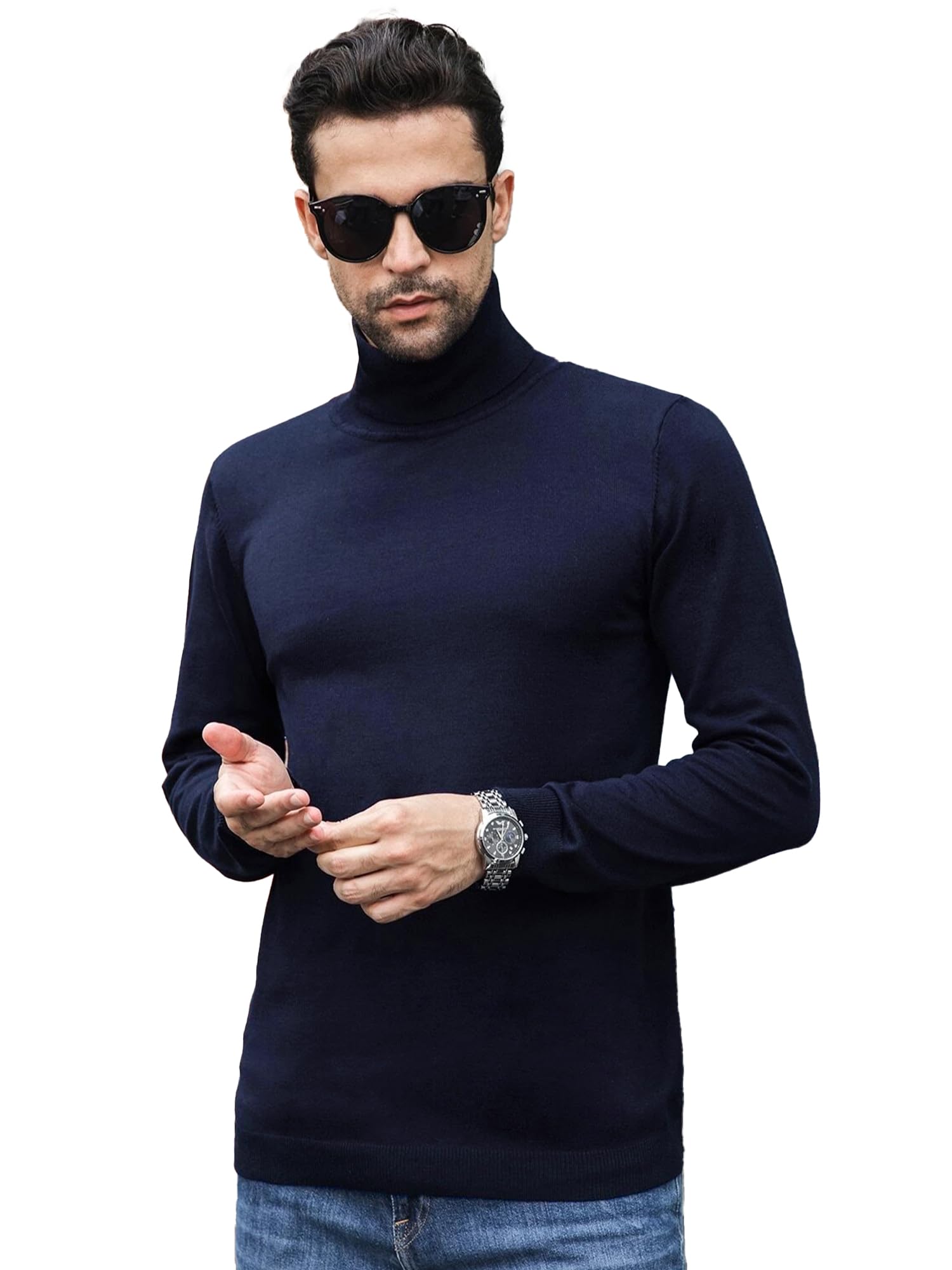 jump cuts || Mens || Solid || High Neck || Full Sleeve || Cotton Fleece || Sweatshirt-picture-18