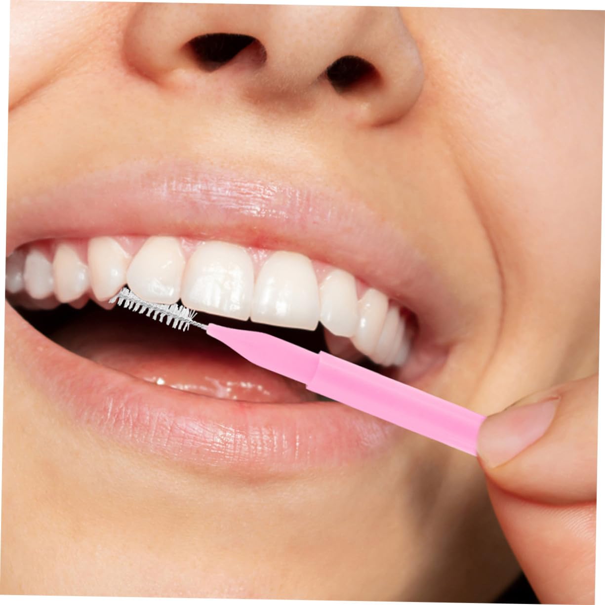 Cepillos Interdentales 200 Piezas de Pp y Acero Inoxidable Rosa | Herramienta de Limpieza Dental, para Encías y Dientes, Uso en Casa u Oficina