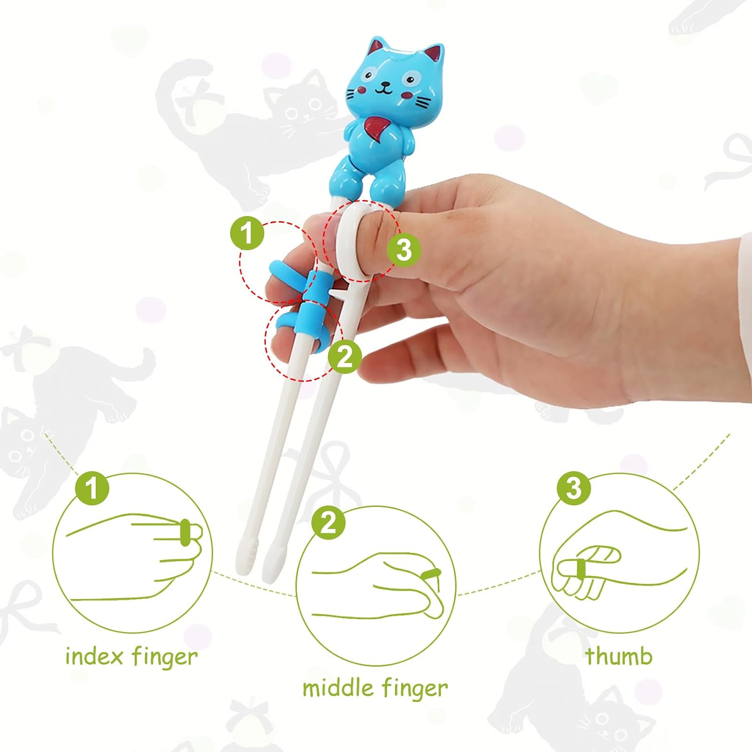 8 Pairs Training Chopsticks for Kids, Beginners Learning Chopsticks, Cute Tableware Reusable,Animal Pattern, Right or Left Handed