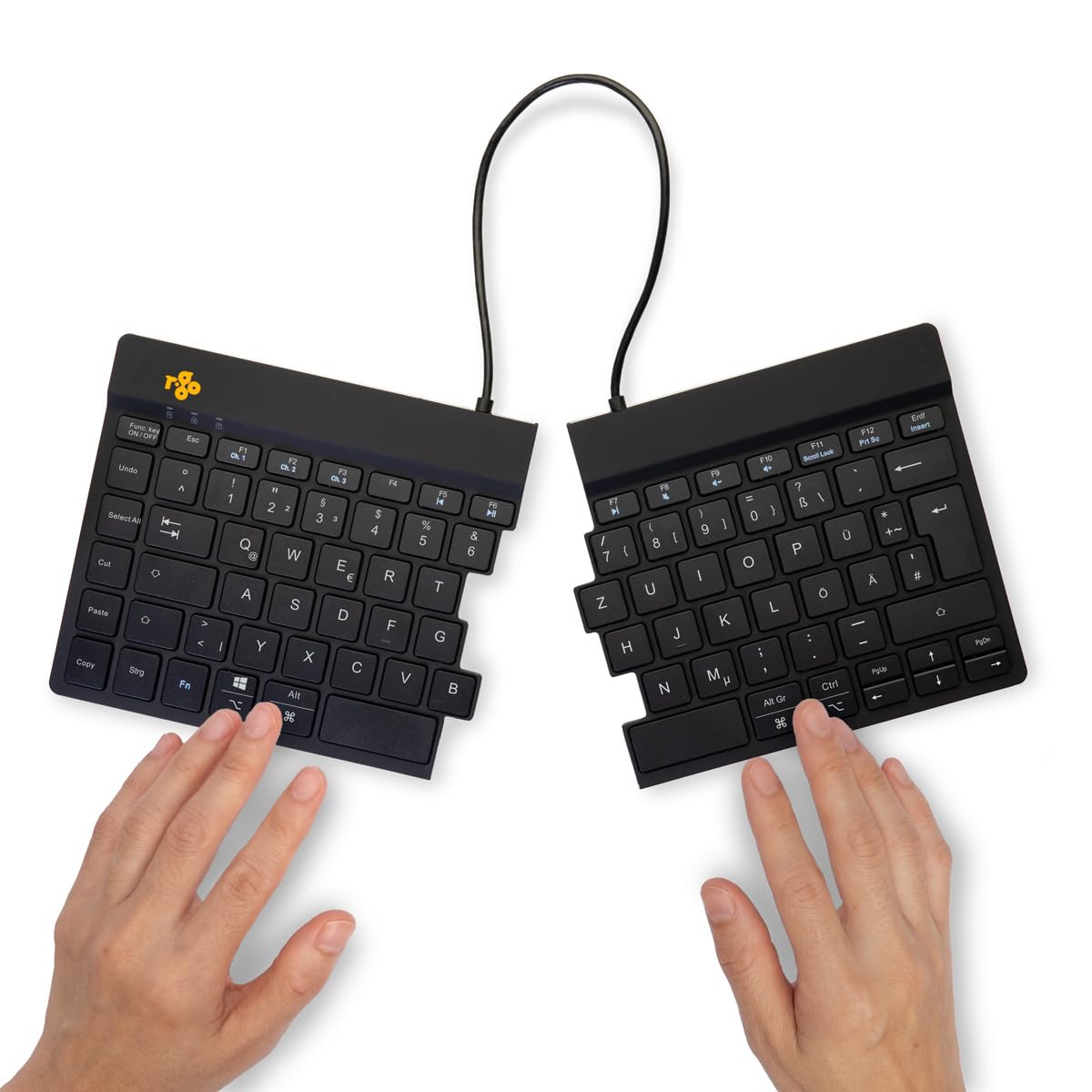 R-Go Tools Clavier ergonomique R-Go Split Break avec logiciel de pause, clavier ergonomique divisé, QWERTZ (DE),