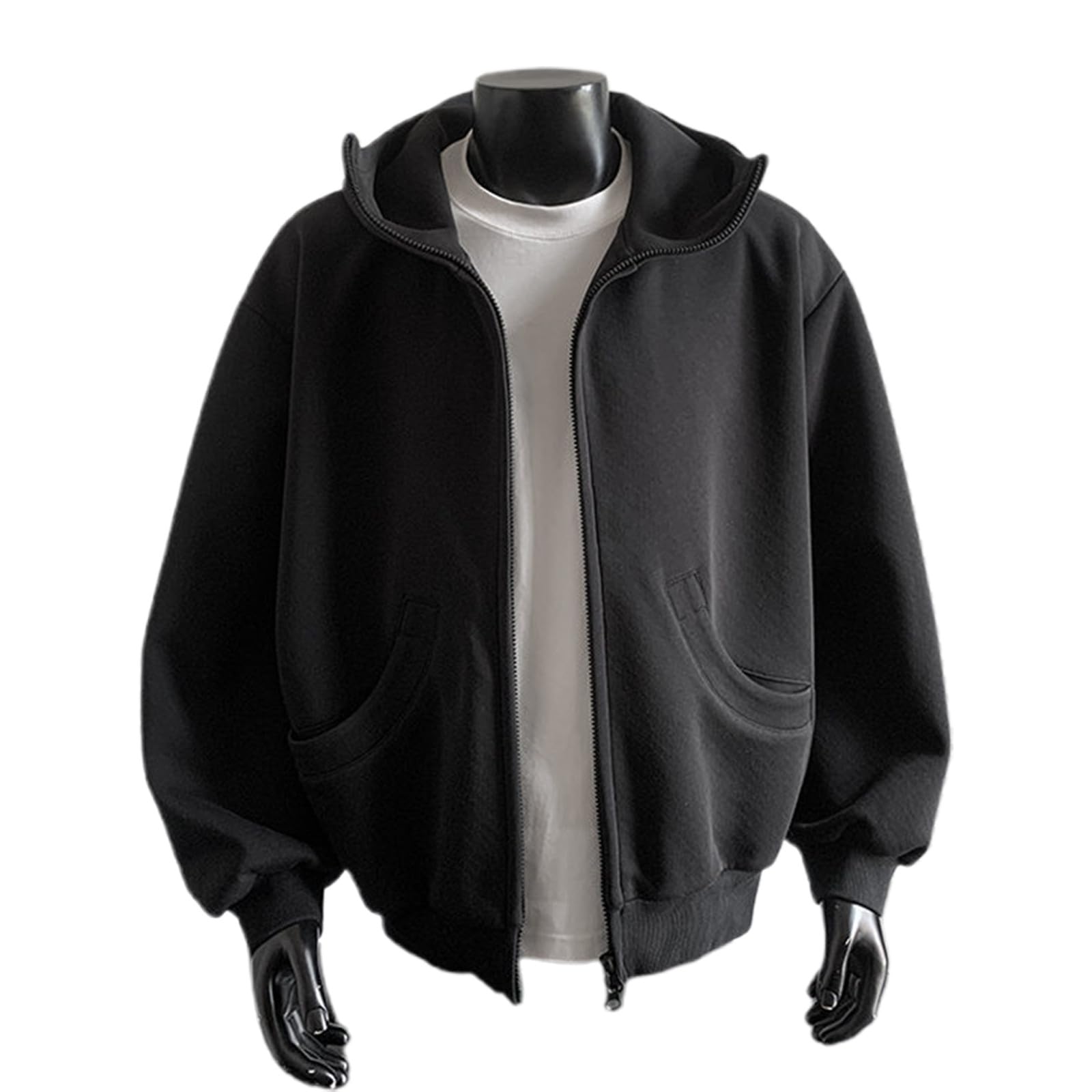 Sudadera con Capucha Hombre Hoodie Sudadera Ligera con Capucha y Cremallera para Hombre diseño Holgado Ideal para Uso Diario y Actividades al Libre