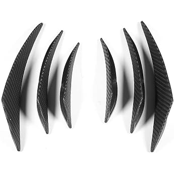 6pcs Bumper Fin Bumper Fin iversal Carbon Fiber Texture Car Bumper Fin Canard Splitter Diffuser Valence SPO Lip