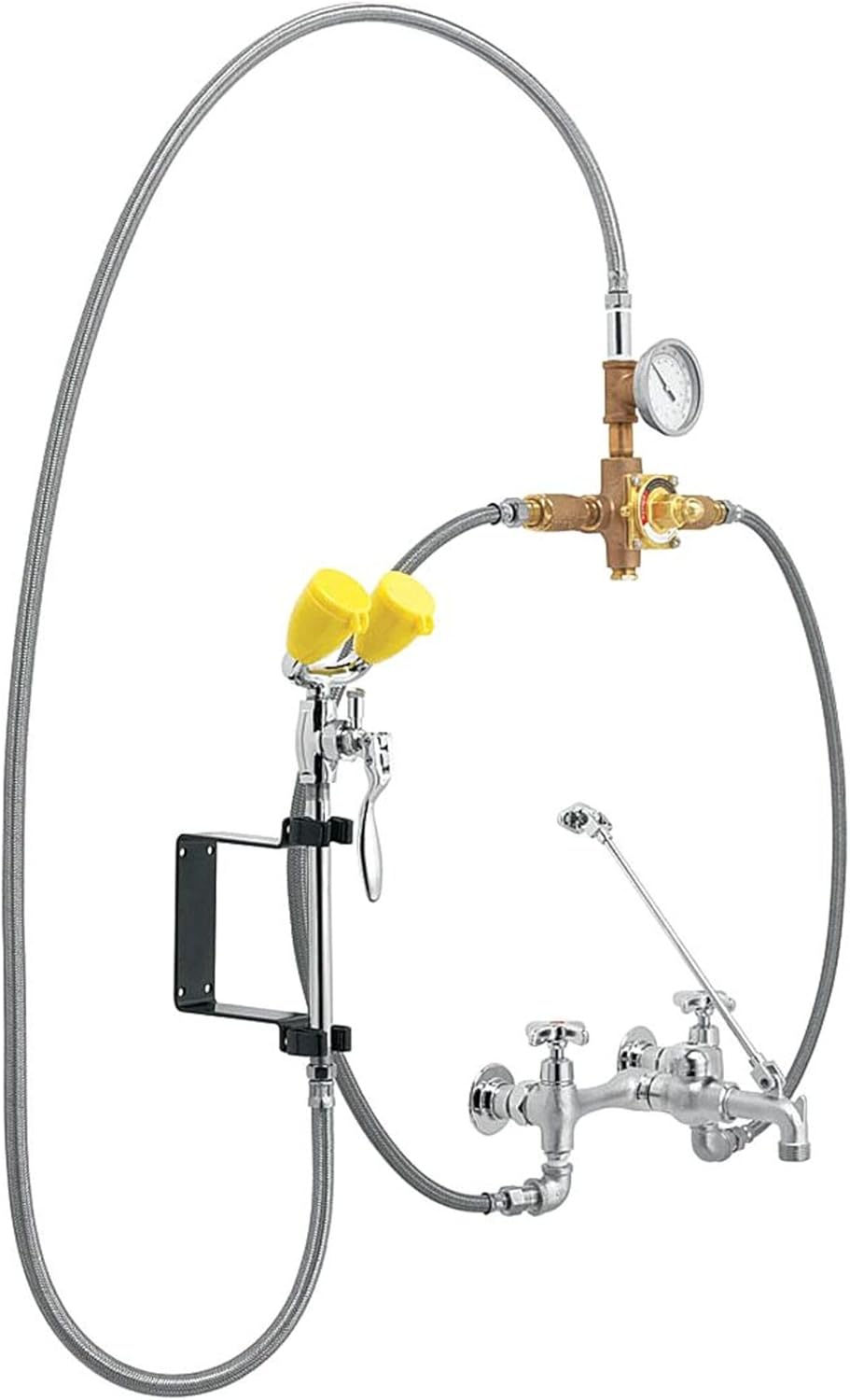 Speakman Eyesaver SEF-9000-TW Service Sink Faucet with Eyewash Thermostatic Mixing Valve, Rough Chrome Plated