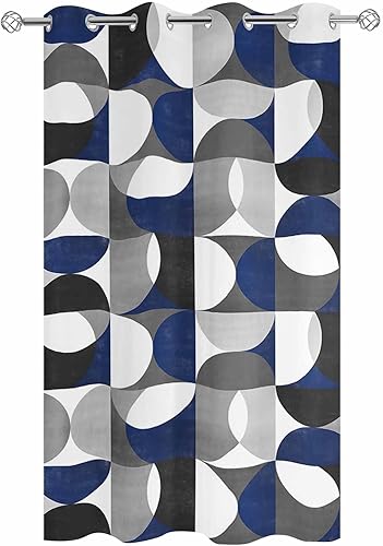Miniatura 2 de Abstract Geomrtry Outdoor Curtains for Patio Waterproof Drapery,Grommet Window Curtain Drapes for Living