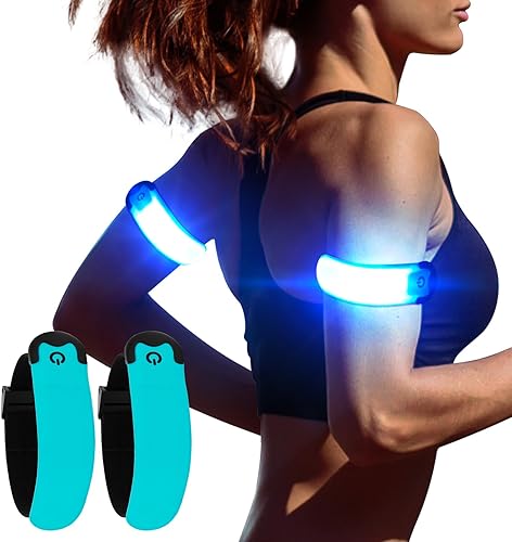 Pulsera LED recargable por USB (paquete de 2), pulsera de alta visibilidad para corredores, dueños de mascotas, ciclistas, pulseras reflectantes