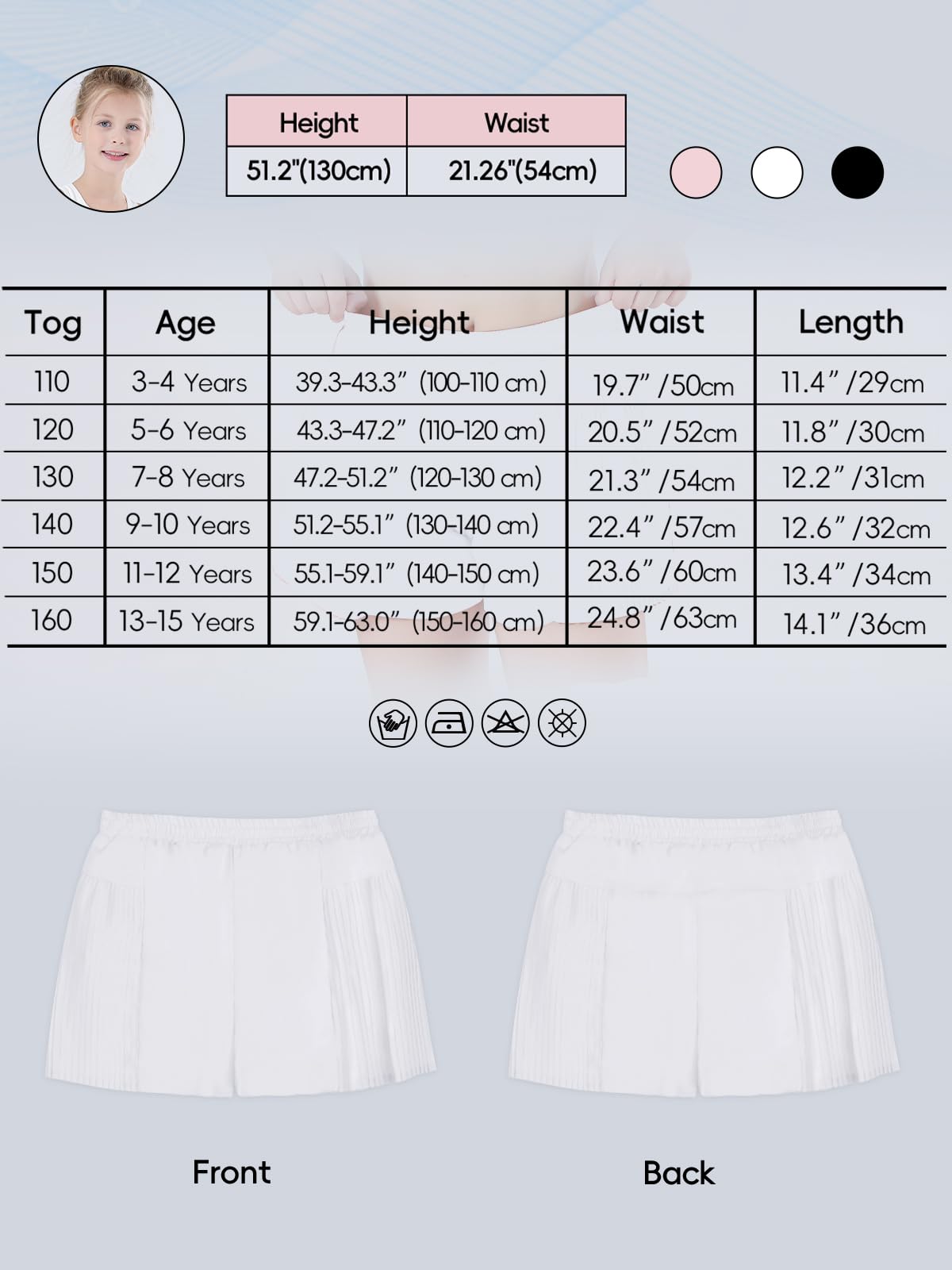 Pantalones Cortos de Mariposa para Niñas con Bolsillos 2 en 1 Falda Pantalón para Correr Tenis 3-15 años