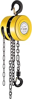 VEVOR Hand Chain Hoist, 2200 lbs /1 Ton Capacity Chain Block, 15ft/4.5m Lift Manual Hand Chain Block, Manual Hoist w/Industrial-Grade Steel Construction for Lifting Good in Transport & Workshop, Yell