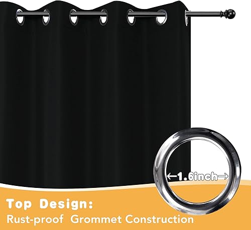 Miniatura 4 de HolidayIdeas Cortinas impermeables para patio, 4 paneles, 54 x 84 pulgadas, protección de privacidad y filtrado de luz, cortinas exteriores con