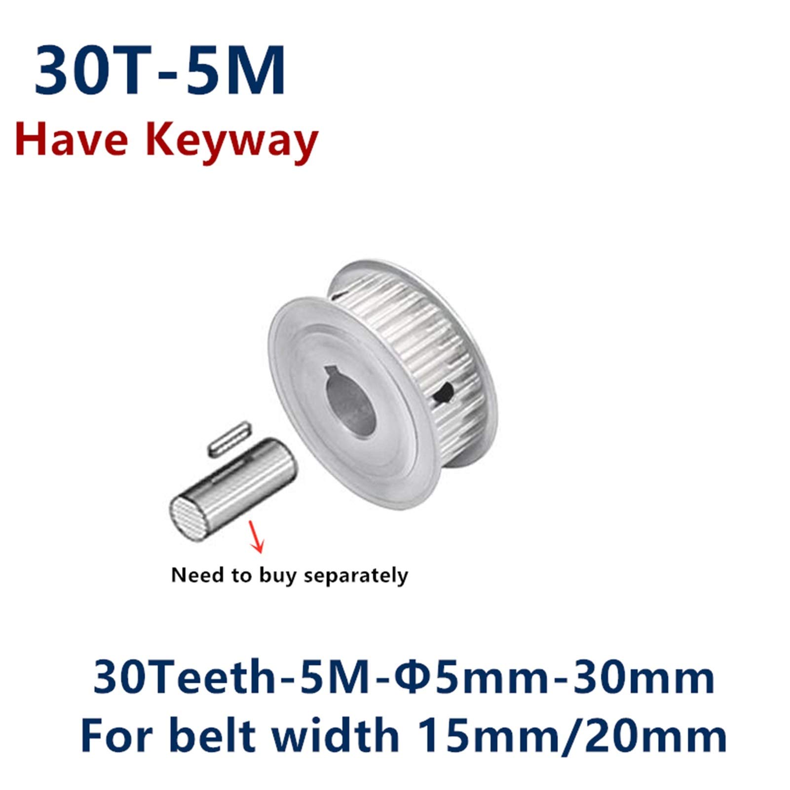 Lcuihong-poulie Distribution 30 Dents HTD3M Poulie De Courroie De Chronomètre, Alésage 5/6 / 6,35 / 8/10/14 / 14mm, Ajustement W = 15 Mm De Ceinture, Poulie 30T 30TEETH HTD3M Poulie CNC CNC
