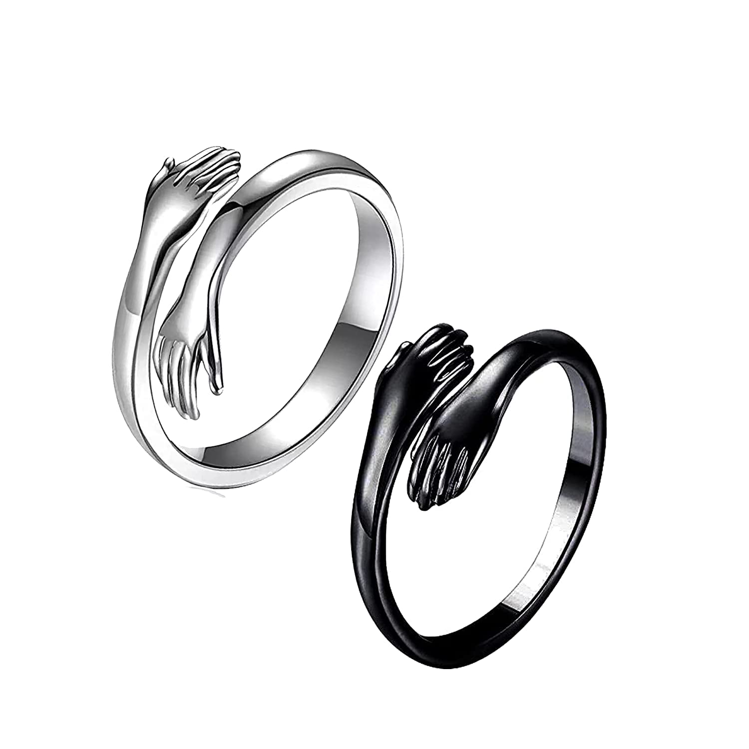 See full amazon price history chart for PDY FASHION Pack of 2 Adjustable Stainless Steel Black and slver Color Hug Ring Valentines Day/Anniversary Love Couple Embrace Statement Promise Hand Hug Me Thumb Finger PDY FASHION Pack of 2 Adjustable Stainless Steel Black and slver Color Hug Ring Valentines Day/Anniversary Love Couple Embrace Statement Promise Hand Hug Me Thumb Finger (B0BZ8HM2QL) Amazon Price History, Amazon Price Tracker