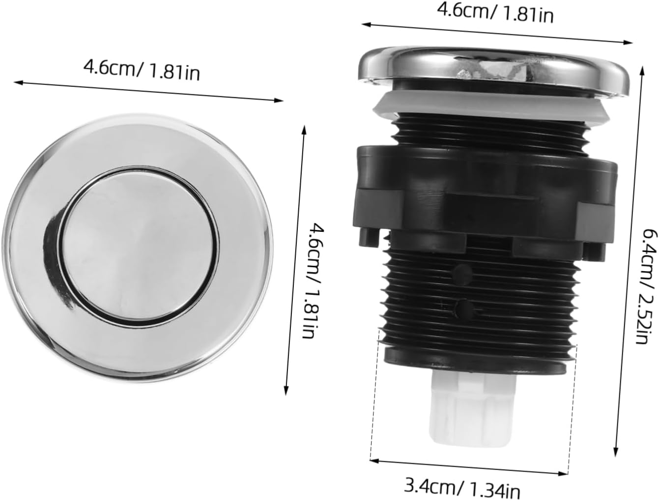 Garbage Disposal Pneumatic Button Splashproof Design for Bathtubs Spa Air Pressure Activation User-friendly Compatible Waste Disposals