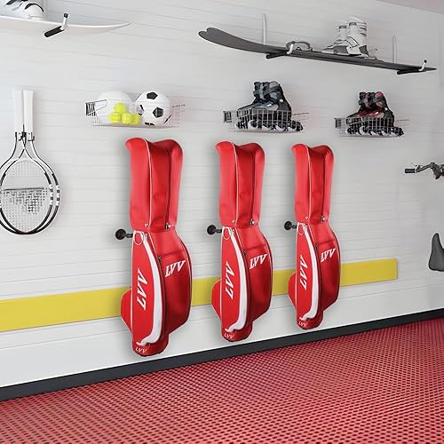 Miniatura 6 de BiJun Organizador de bolsas de golf, organizador de almacenamiento de bolsas de golf para garaje, soporte para bolsa de golf, soporte para bolsa de