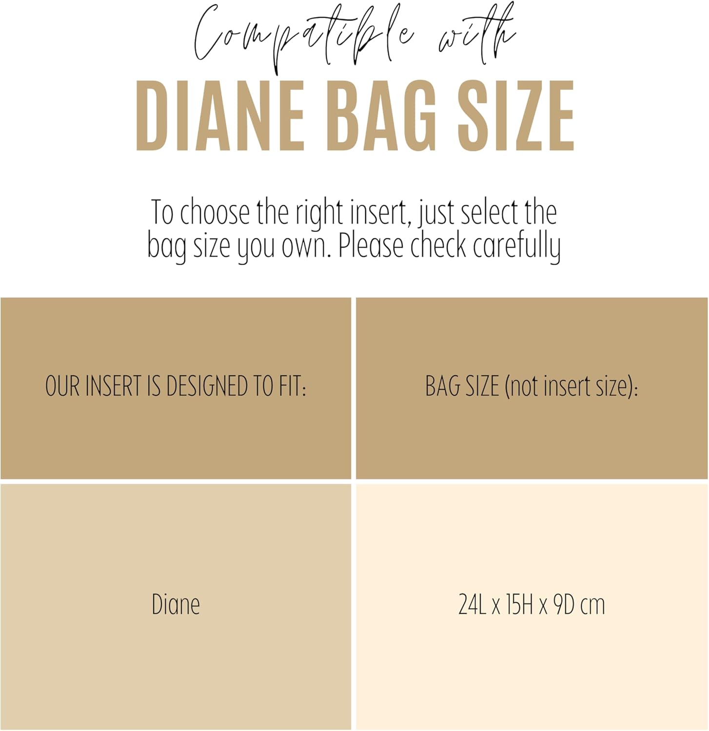 Divitize Premium Purse Organizer compatible with Diane Bag Insert — Gold Zipper Perfect Fit, Durable Quality Felt, Full Coverage No Bulking, 24+ Shades (For Diane Bag, Hot Magenta)