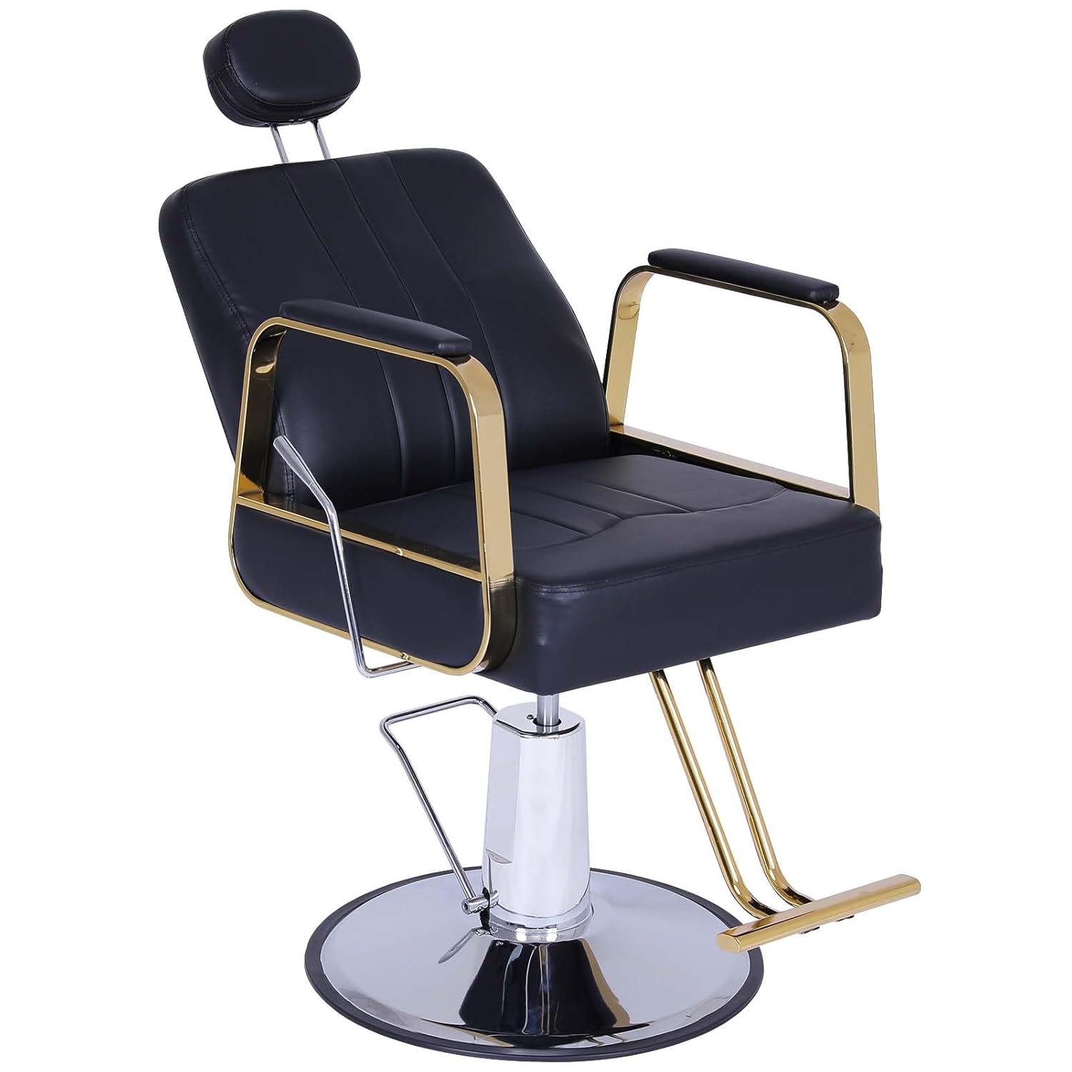 Tatub 90°-150°Barber Chairs for Barbershop, Heavy Duty Hydraulic Pump Reclining 360°Swivel Salon Chair for Hair Stylist -Black