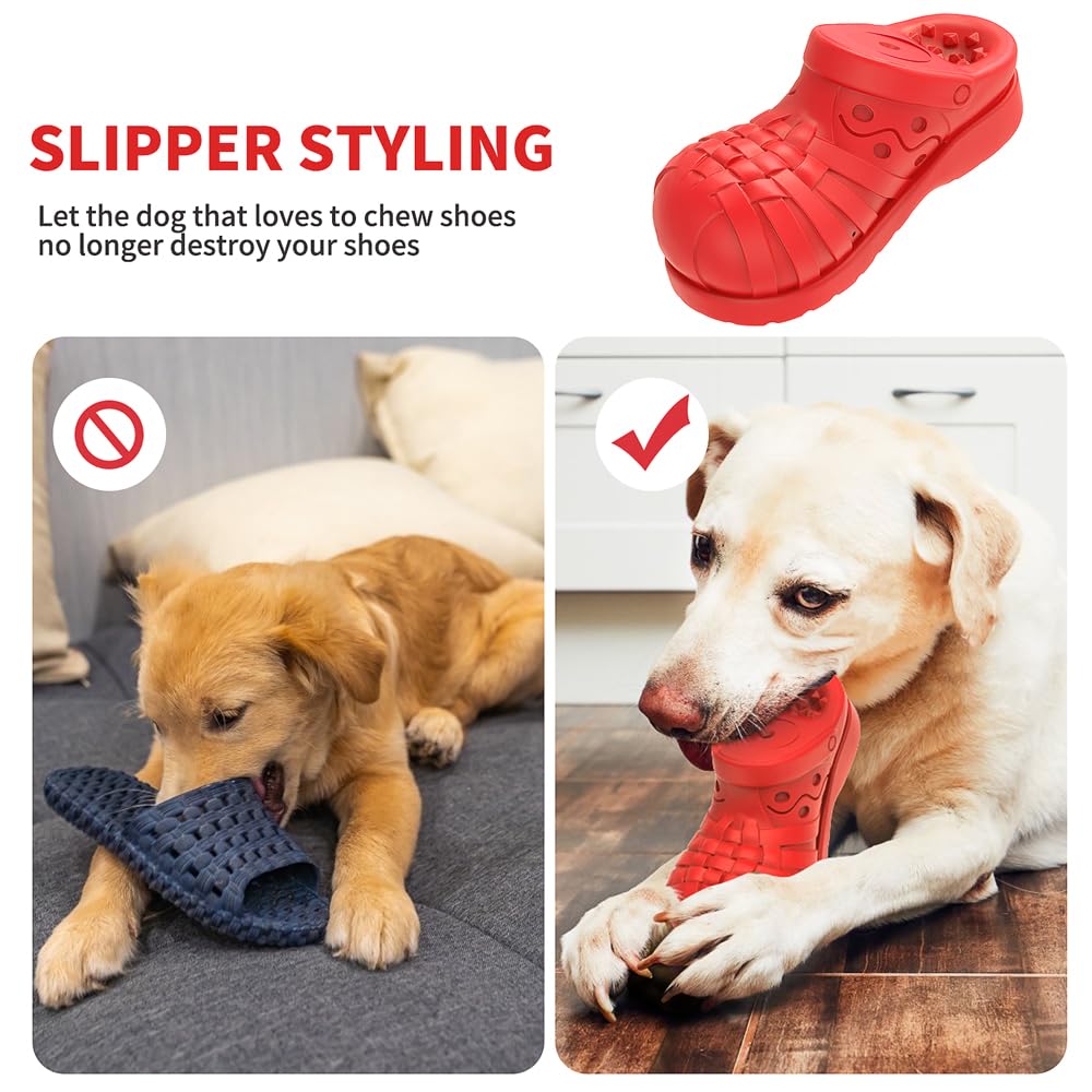 Zapatos interactivos de goma natural indestructibles para masticar para perros,