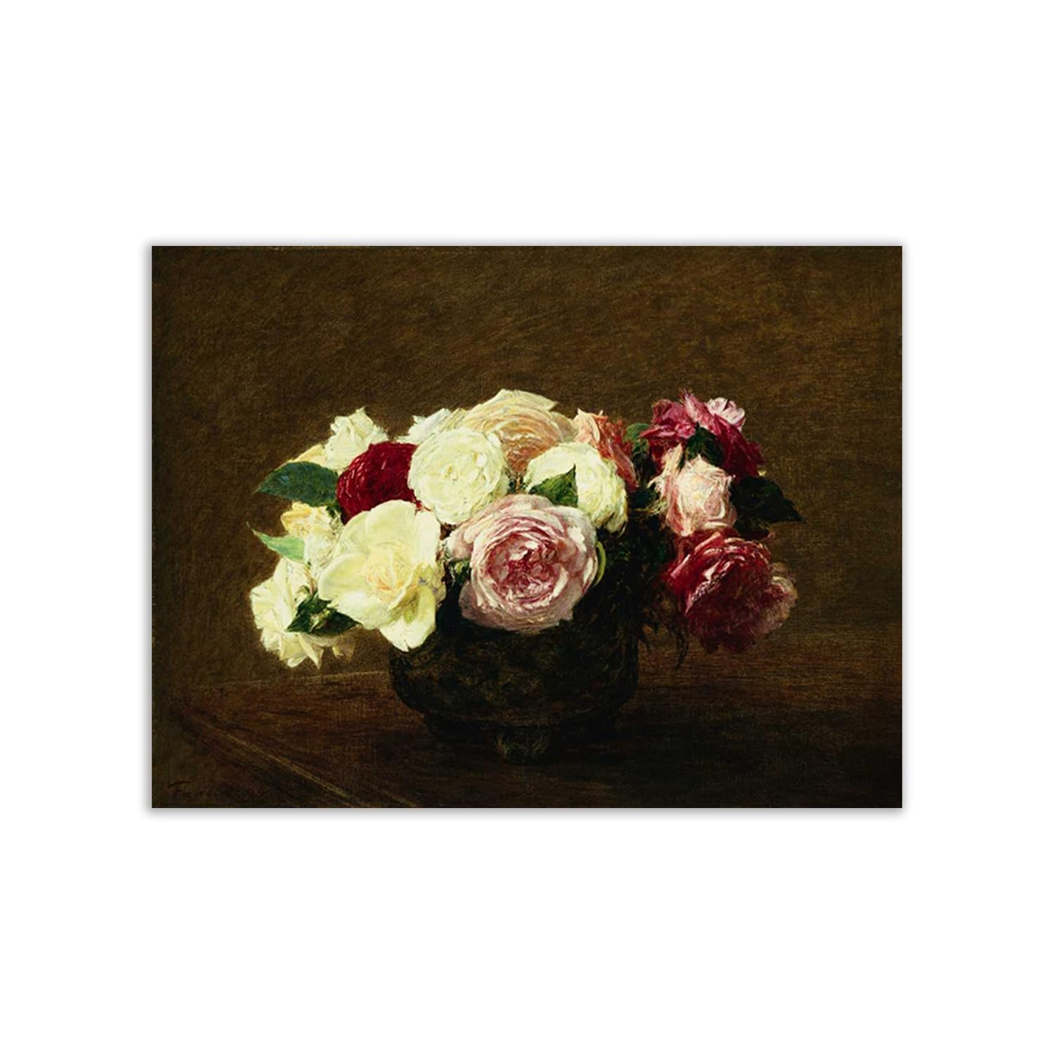 Impression Henri Fantin-Latour Roses poster de collection artistique 100x75 CM