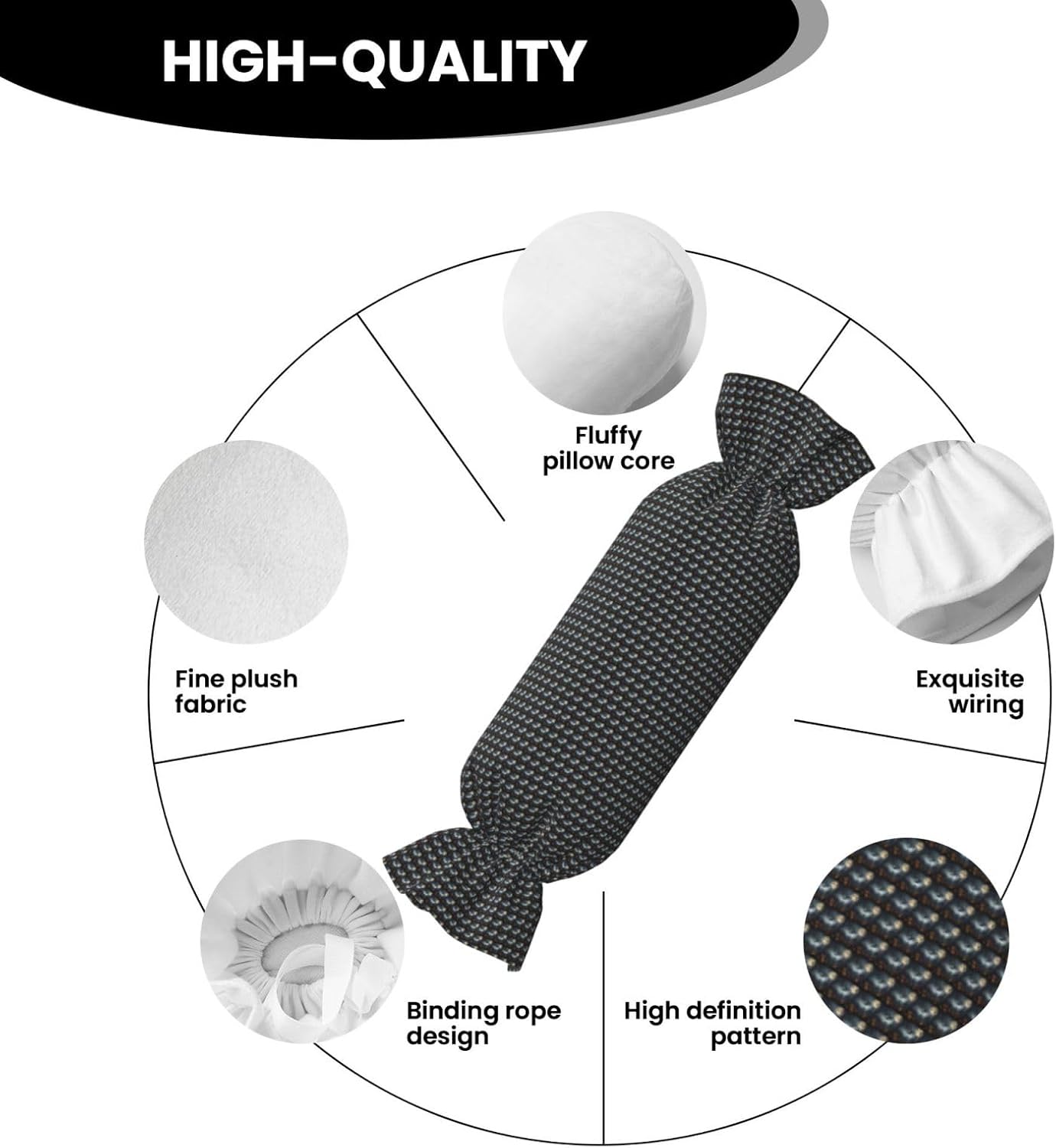 Halloween Flying Bats 4 Print Candy Cylindrical Pillow Eco-Friendly Round Bolster Bedroom Travel Versatile Use