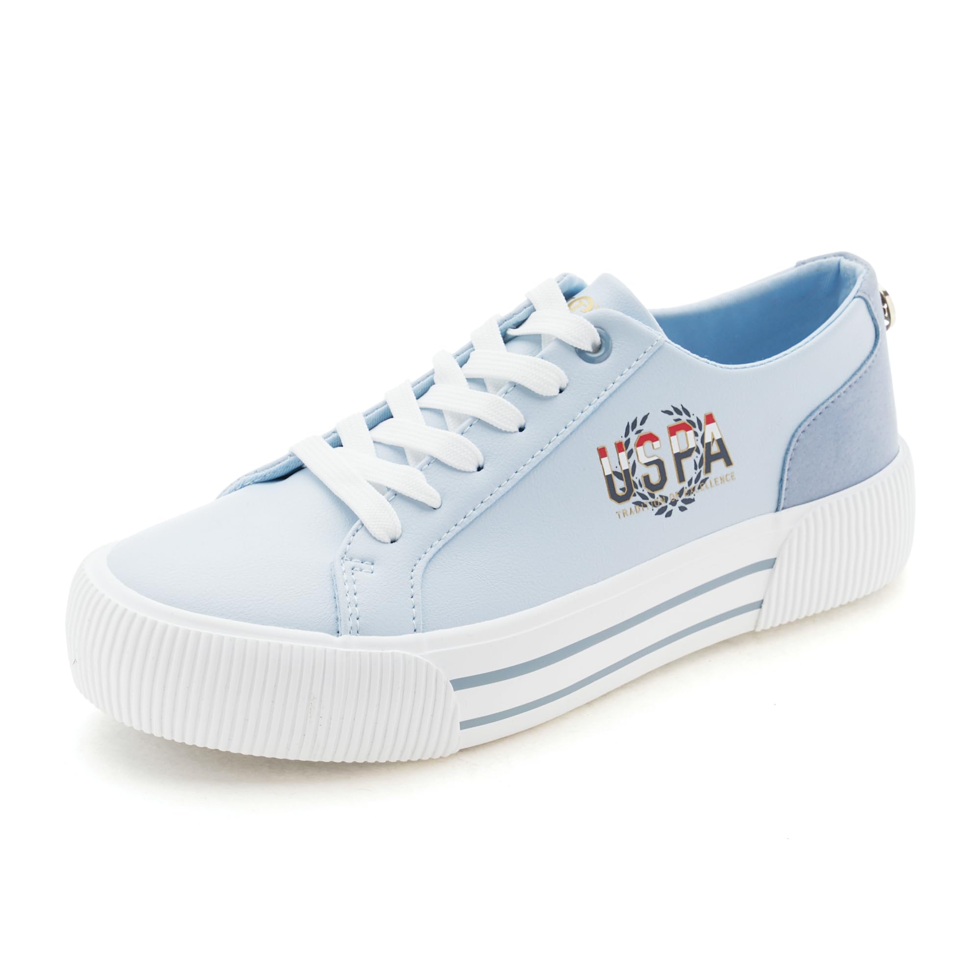 U.S. Polo Assn. Women Blue Lace Up Sneaker Shoes LT. BLUE - Image 1