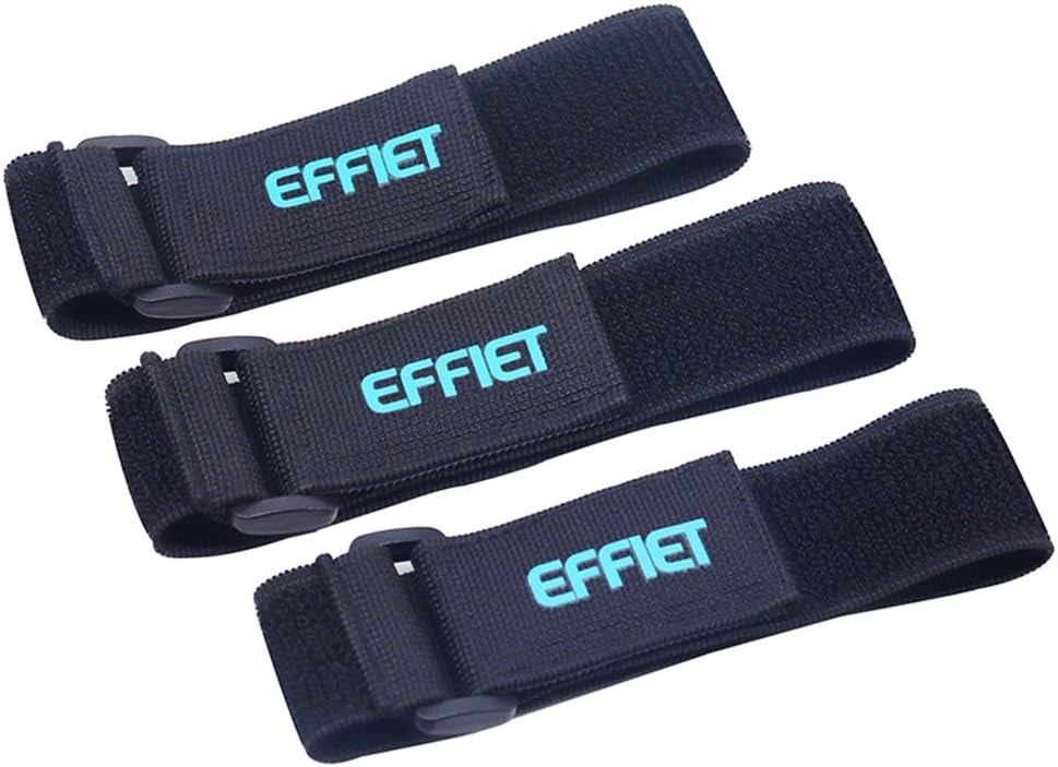EFFIET 3 Packs Elastic Hook and Loop Cinch Adjustable Straps, Super Stretch Storage Strap Extension Cord Wrap Magic Securing Cord Organizer for Camping Gear, Yoga Mat, Knee Pad Strap Replacement