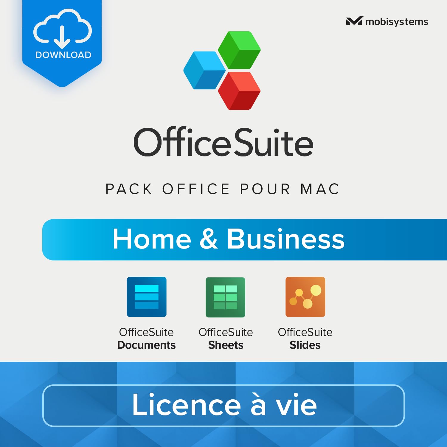 OfficeSuite Home & Business pour MAC - Licence à vie - Pack Office pour MacOS - 1 appareil - 1 Usager - Code d'activation Mac