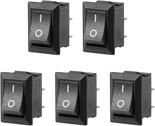 5PCS KCD11 AC 125V/6A 250V/3A SPST 2 Terminal 2 Position On/Off Boat Rocker Switch Black
