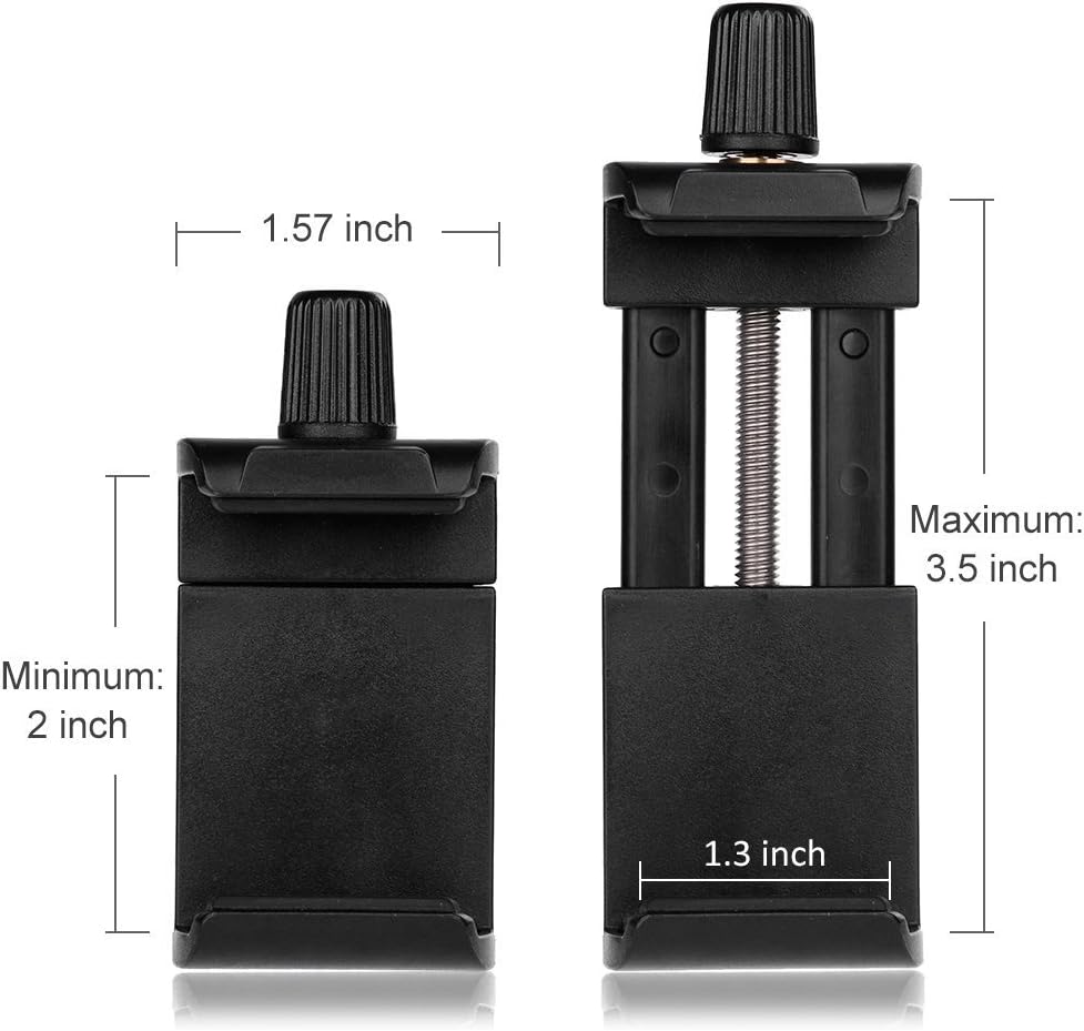 Vastar Mobile Phone Mount Tripod Adapter, Smart Phone Tripod Holder, Black Smartphone Tripod Mount, Cell Phone Mount Adapter