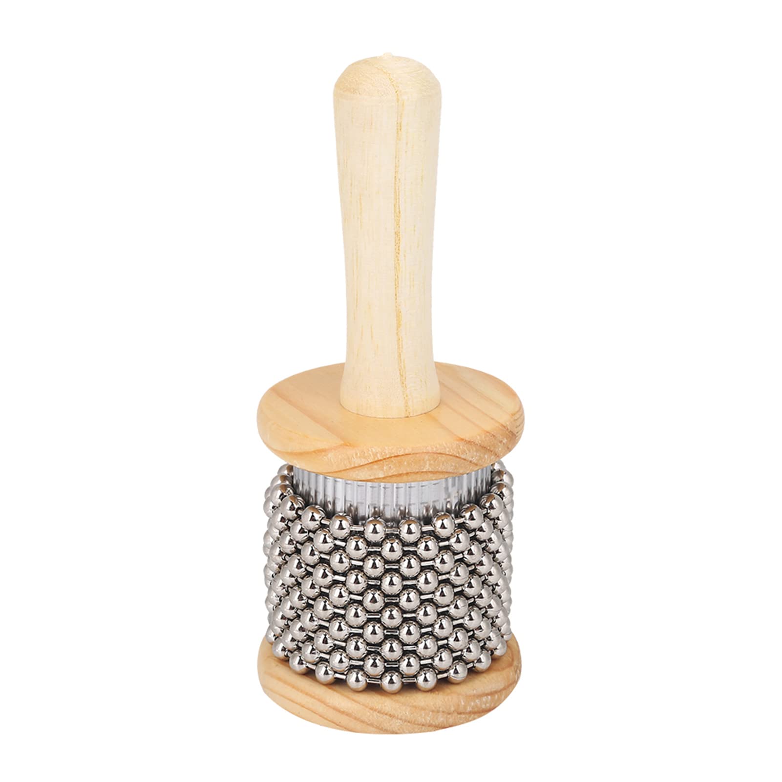 Cabasa de Madera Mini Cabasa Instrumento de Música Coctelera de Mano Instrumento de Percusión con Cuentas de Metal
