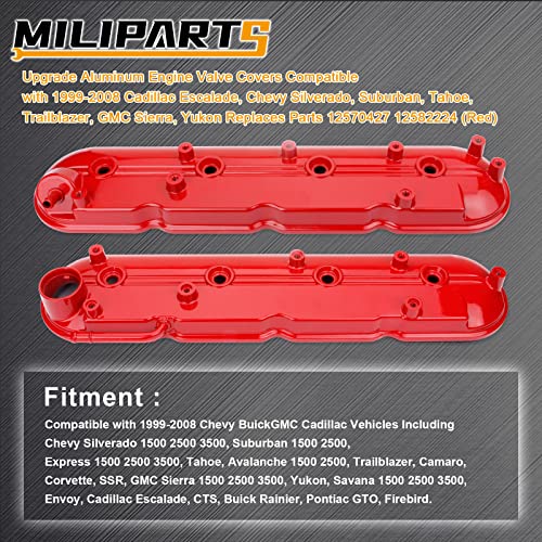 Miliparts 004-235-R-D Upgrade Aluminum Engine Valve Covers Compatible thumb #1